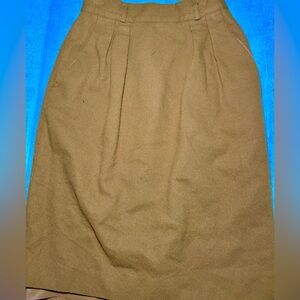 Vintage Jones New York 100% Worsted Wool Mustard‎ Knee Length Pencil Skirt, 8